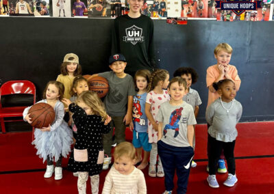 group of kids at birthday party at Unique Hoops